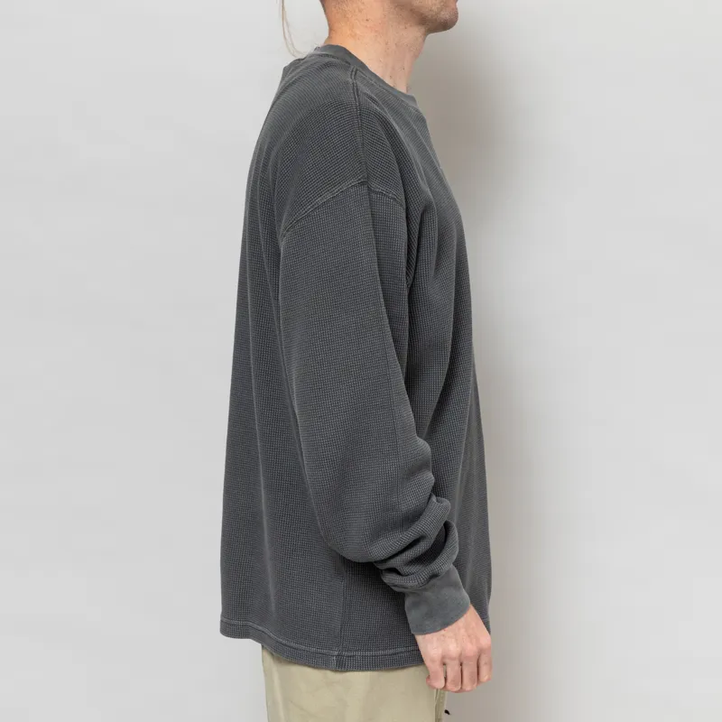 Carhartt WIP Long Sleeve Vista Waffle T Shirt Black-4