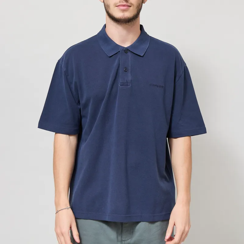 Carhartt WIP Wayne Polo Dark Navy Garment Dyed