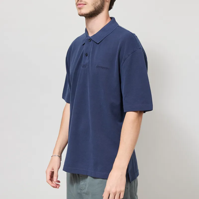 Carhartt WIP Wayne Polo Dark Navy Garment Dyed-1