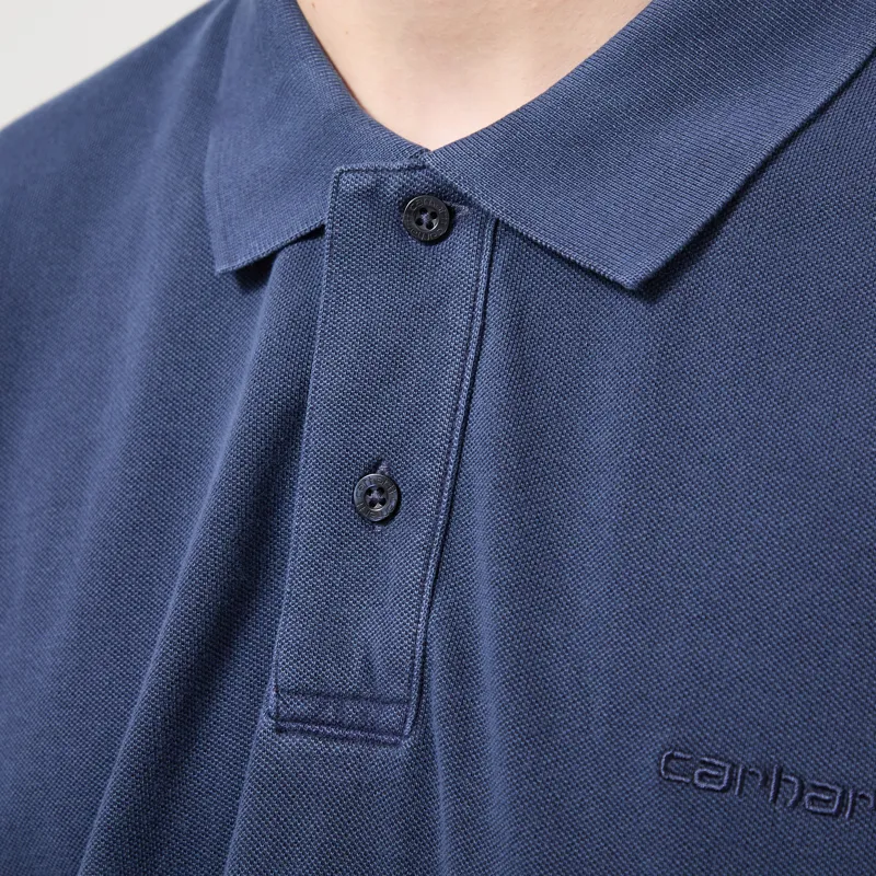 Carhartt WIP Wayne Polo Dark Navy Garment Dyed-4