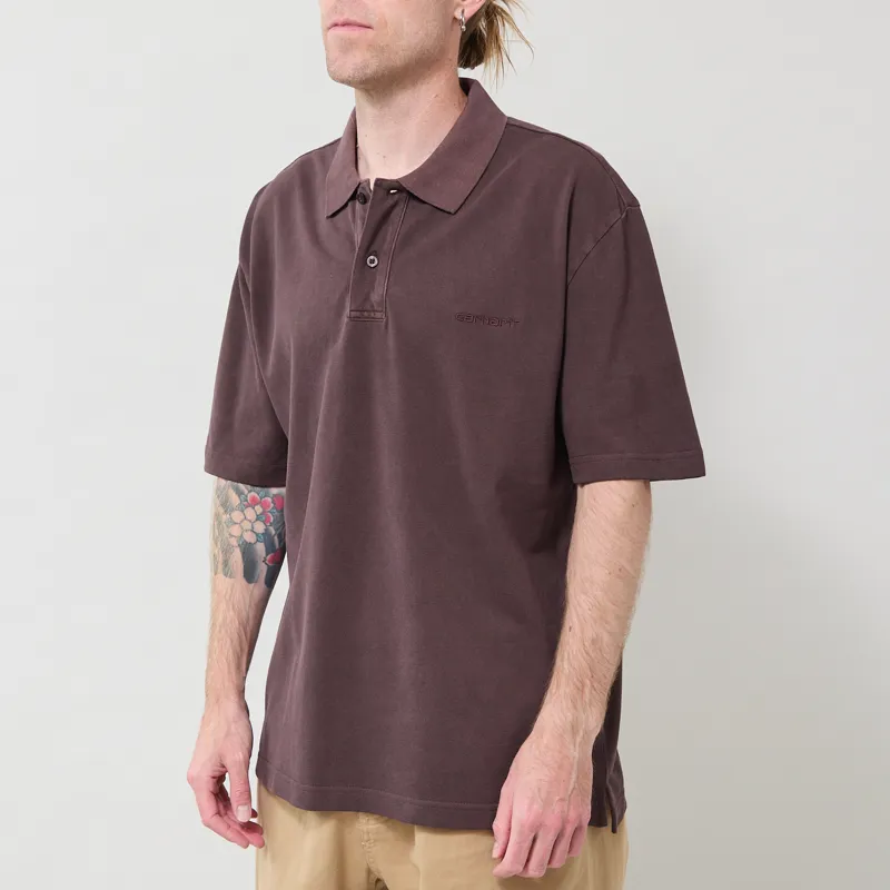 Carhartt WIP Wayne Polo Palisander Garment Dyed-1
