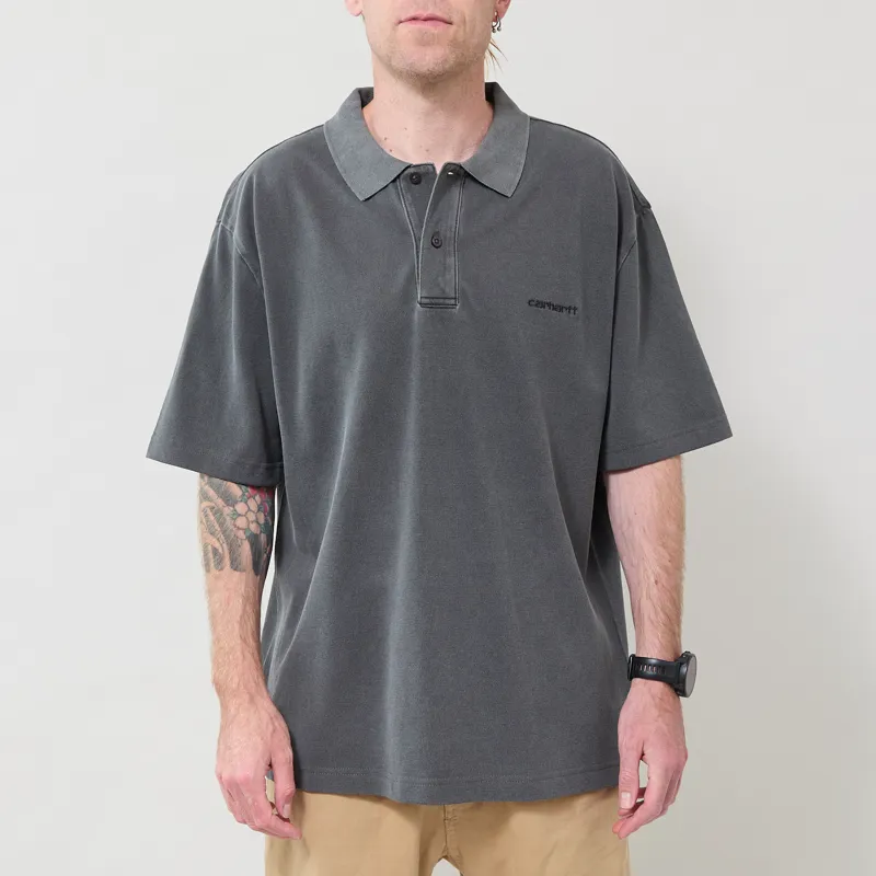 Carhartt WIP Wayne Polo Black Garment Dyed