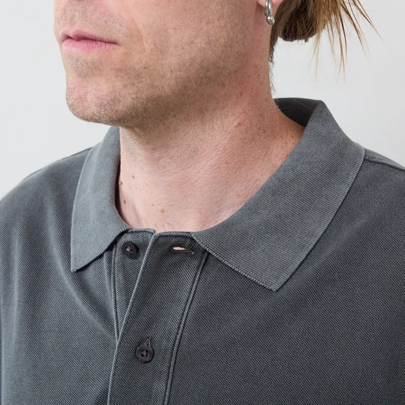 Carhartt WIP Wayne Polo Black Garment Dyed-3