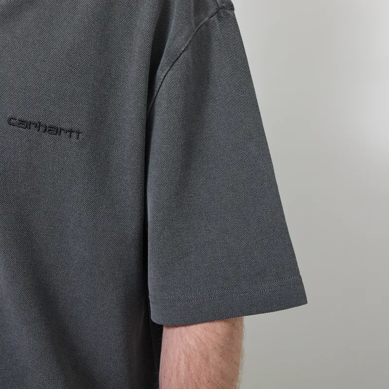 Carhartt WIP Wayne Polo Black Garment Dyed-5