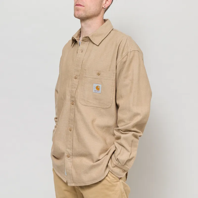 Carhartt WIP Long Sleeve Edgar Shirt Peanut Wax-1