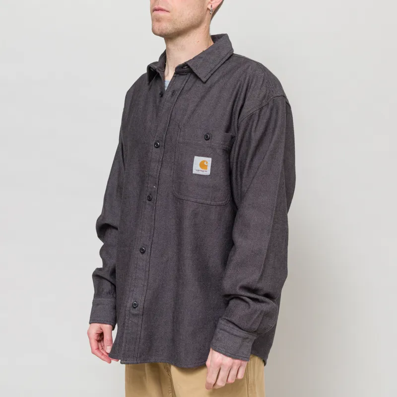 Carhartt WIP Long Sleeve Edgar Shirt Black Wax-1