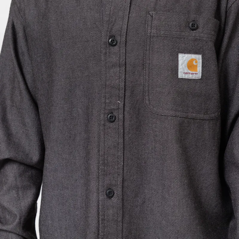 Carhartt WIP Long Sleeve Edgar Shirt Black Wax-6