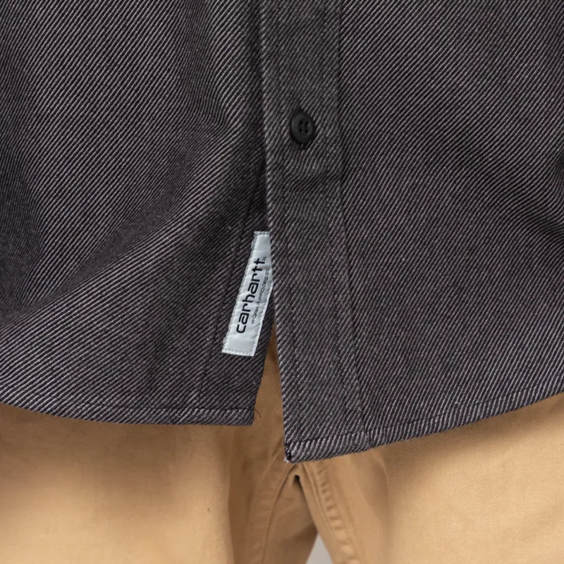 Carhartt WIP Long Sleeve Edgar Shirt Black Wax-9