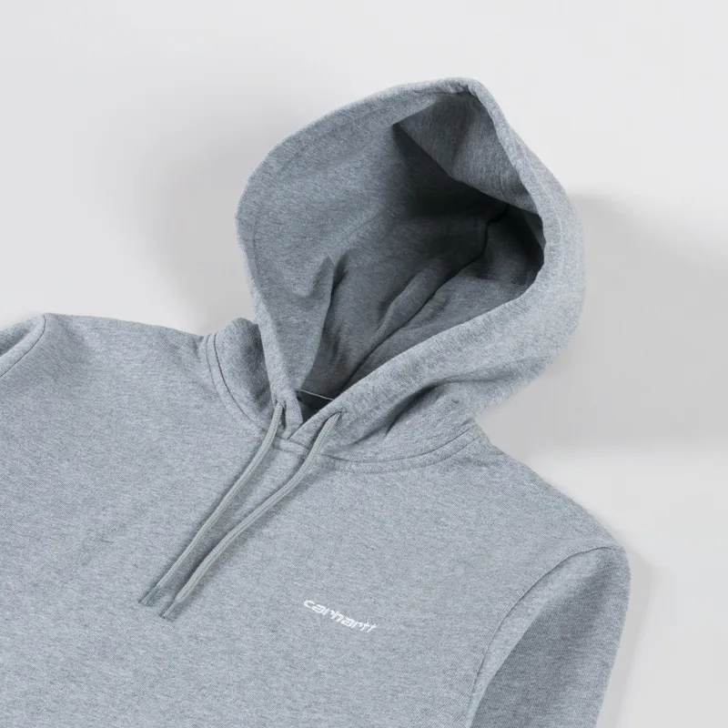 Carhartt WIP Hooded Script Embroidery Sweatshirt Grey Heather White-2