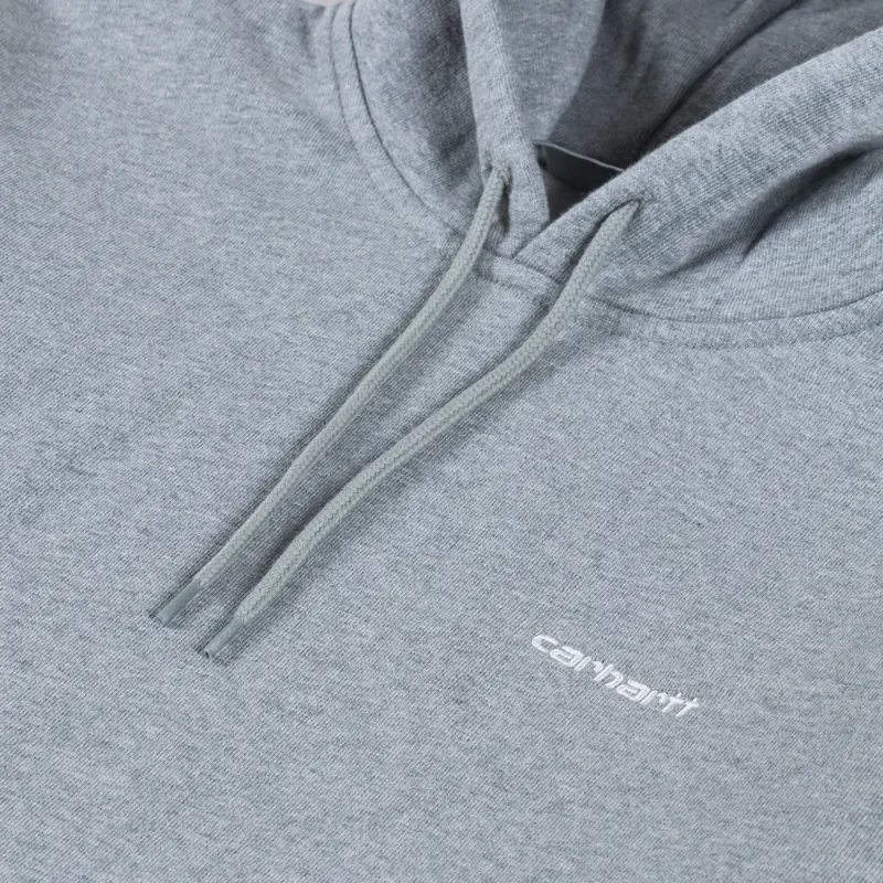 Carhartt WIP Hooded Script Embroidery Sweatshirt Grey Heather White-4