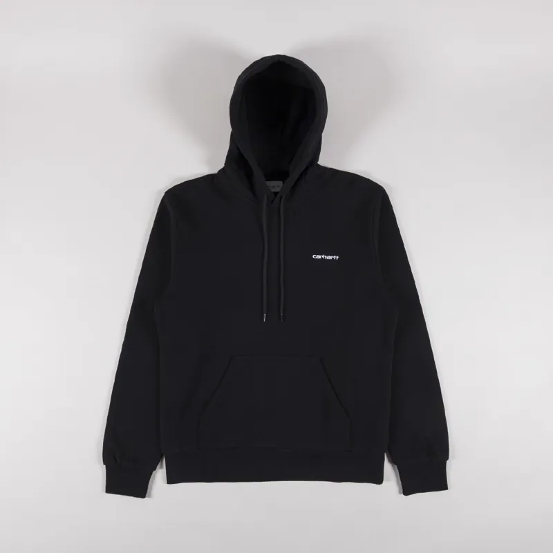 Carhartt WIP Hooded Script Embroidery Sweatshirt Black White