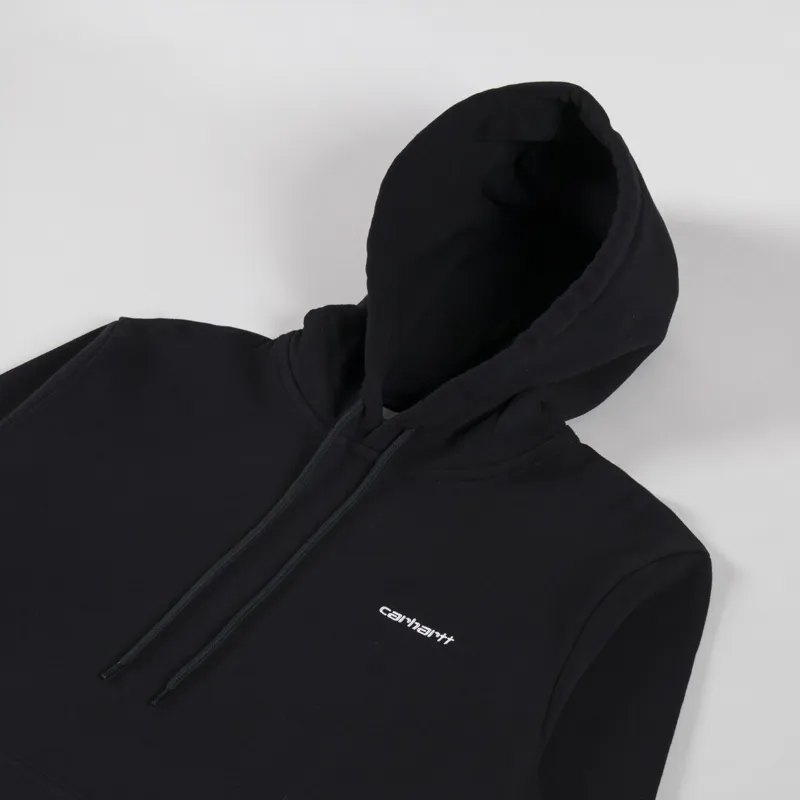 Carhartt WIP Hooded Script Embroidery Sweatshirt Black White-2