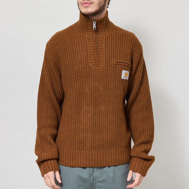 Carhartt WIP Detroit Half Zip Sweater WIP H Brown