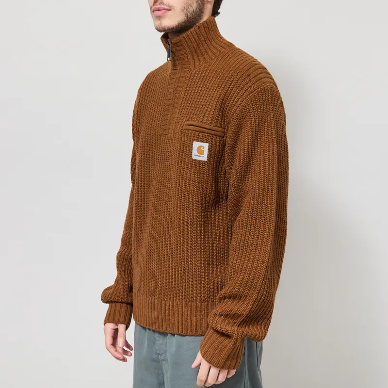 Carhartt WIP Detroit Half Zip Sweater WIP H Brown-1