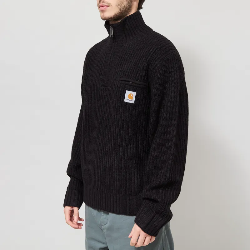 Carhartt WIP Detroit Half Zip Sweater Black-1