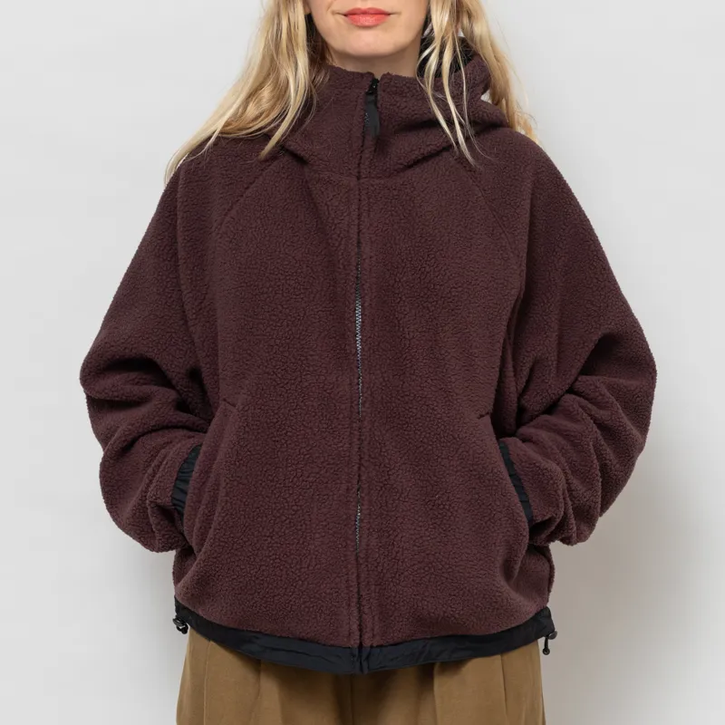 Carhartt WIP Womens Hooded Helix Fleece Jacket Palisander Black-1