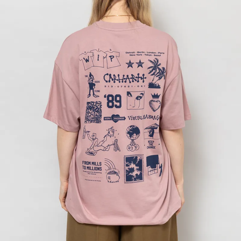 Carhartt WIP Womens Modal T Shirt Glassy Pink-3