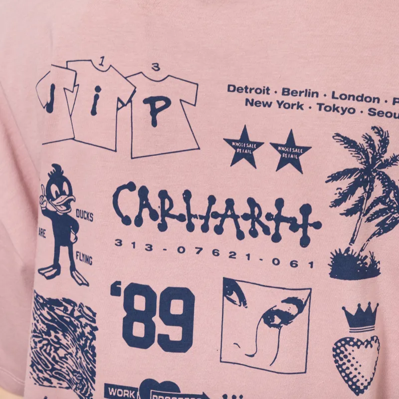 Carhartt WIP Womens Modal T Shirt Glassy Pink-6