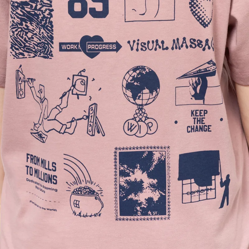 Carhartt WIP Womens Modal T Shirt Glassy Pink-8