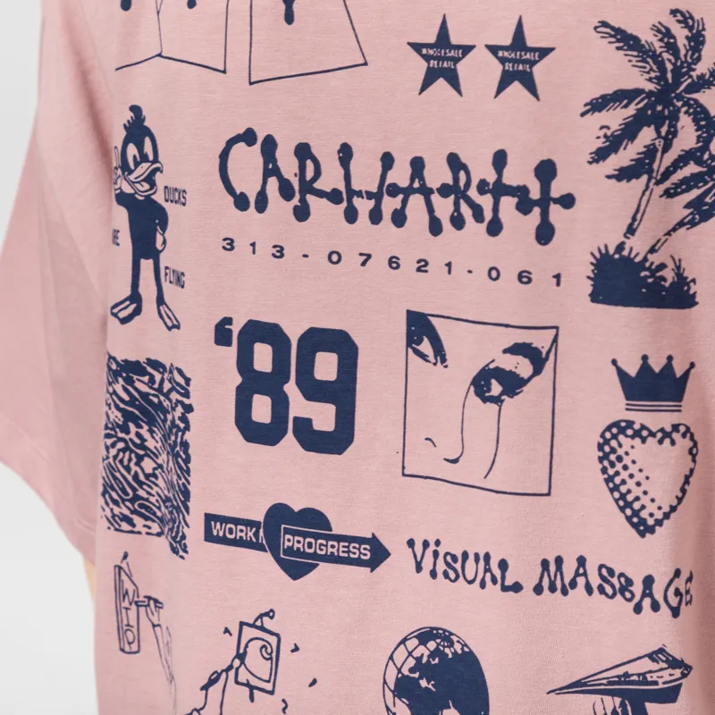 Carhartt WIP Womens Modal T Shirt Glassy Pink-7