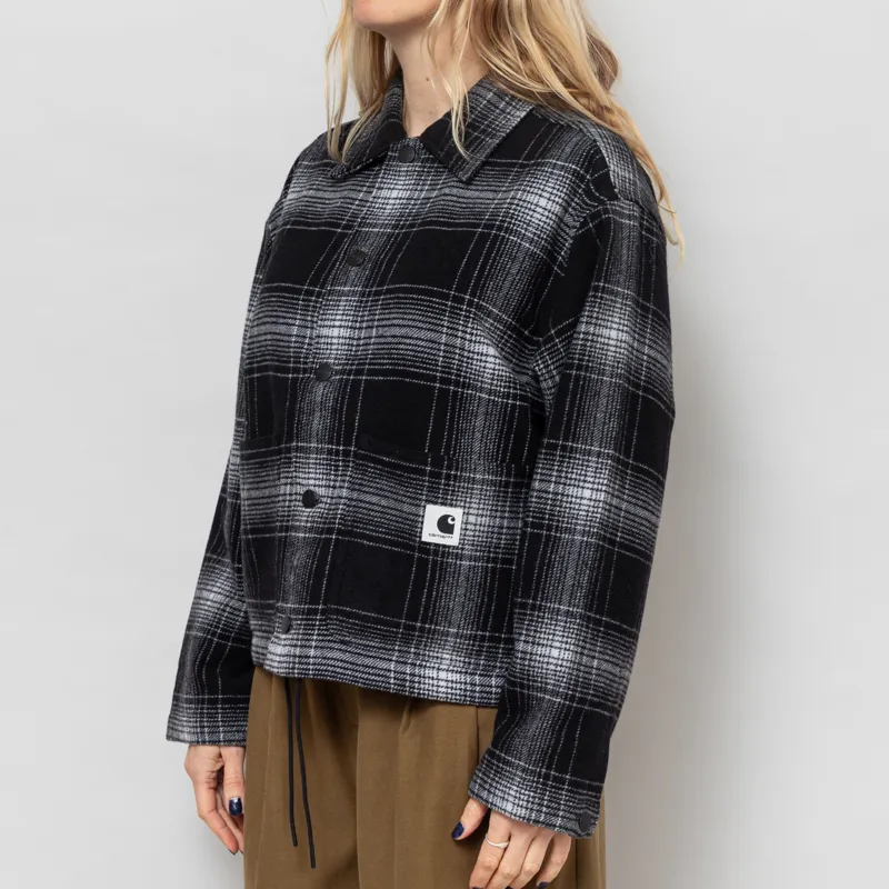 Carhartt WIP Womens Brennan OverShirt Jacket Checkered Black Wax