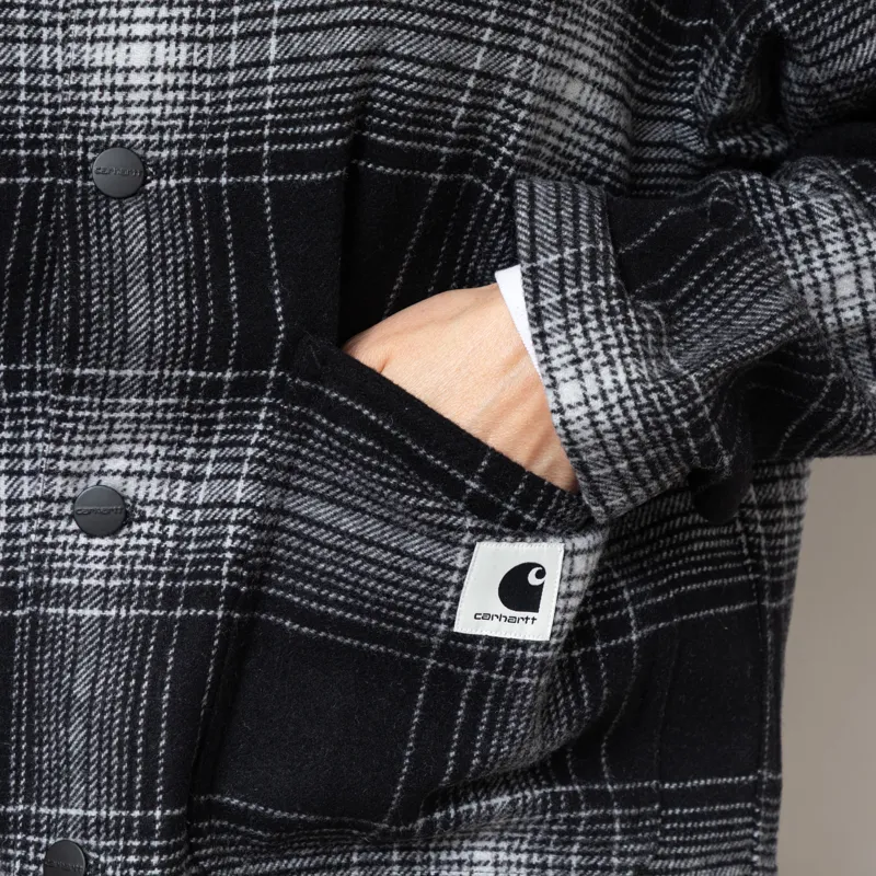 Carhartt WIP Womens Brennan Shirt Jac Black Wax-9