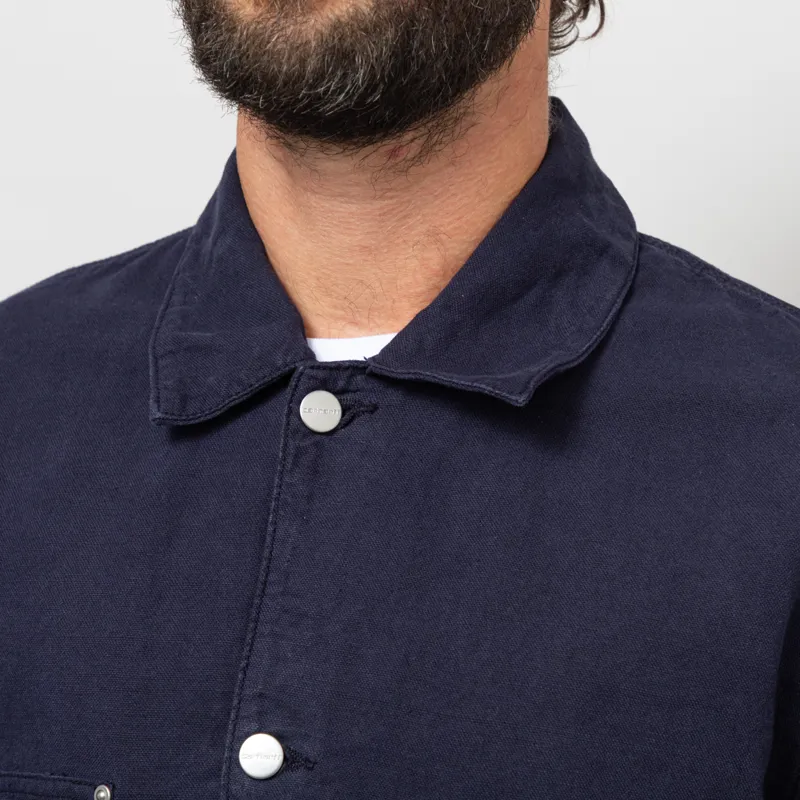 Carhartt WIP Walter Chore Coat Dark Navy Garment Dyed-6