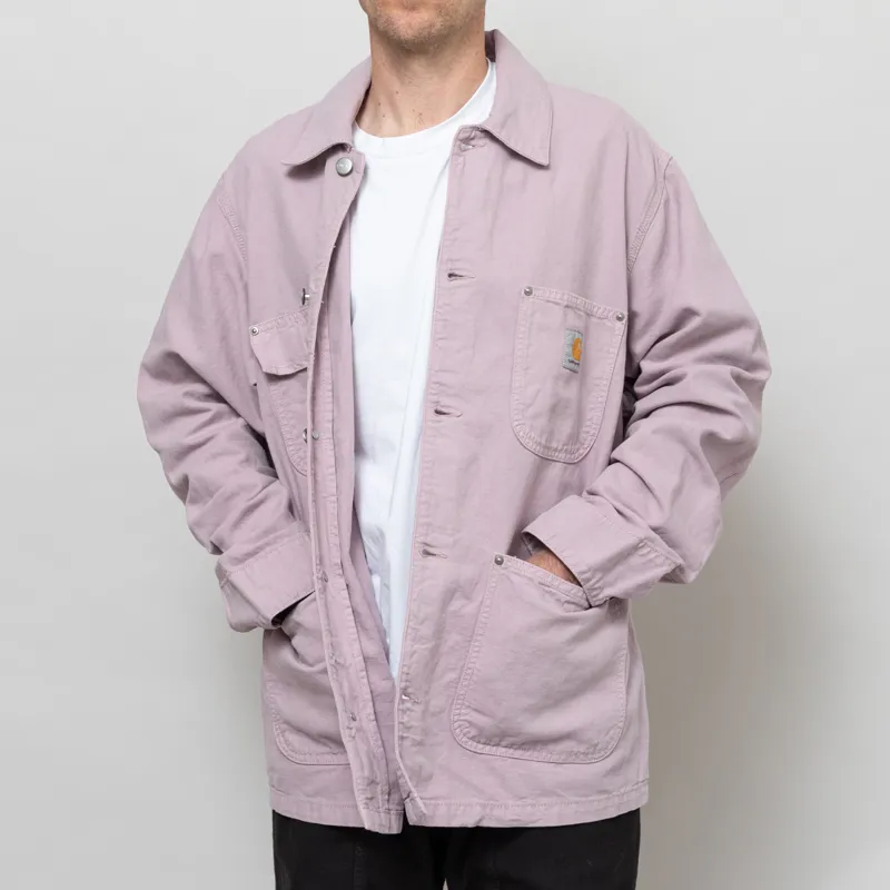 Carhartt WIP Walter Chore Coat Pink Fog Garment Dyed-2