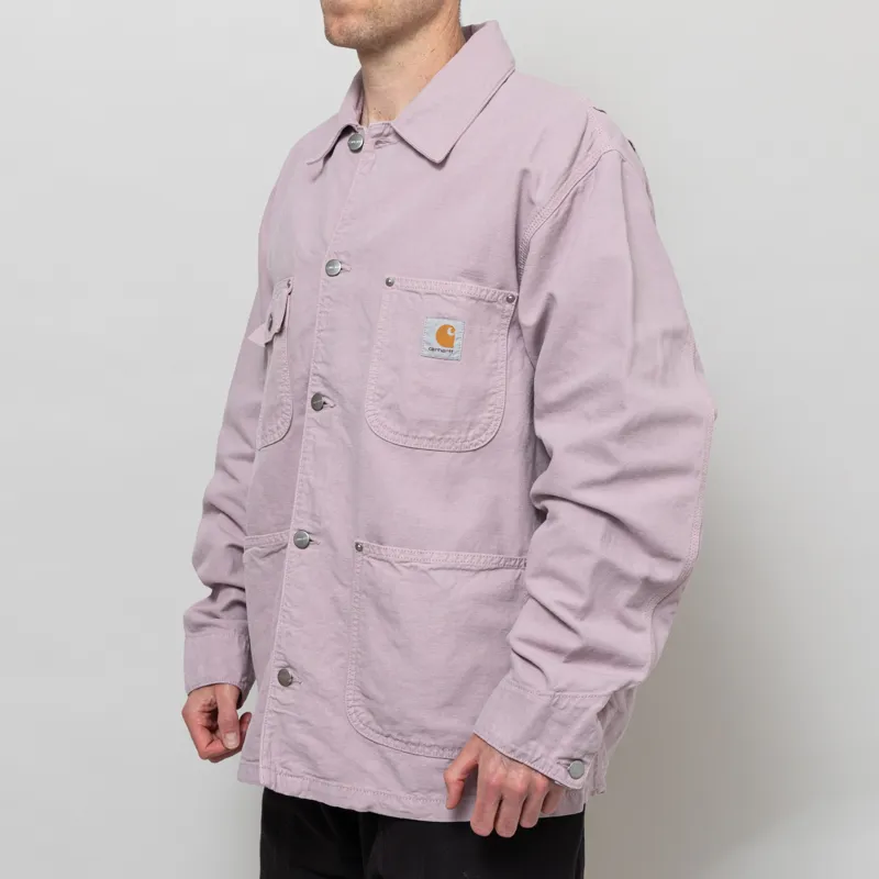 Carhartt WIP Walter Chore Coat Pink Fog Garment Dyed-1