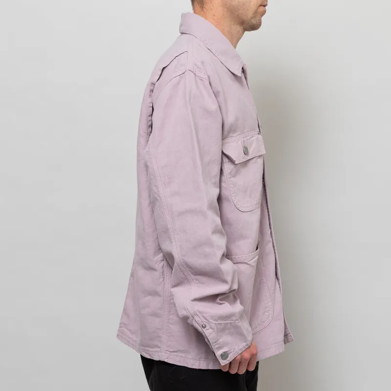 Carhartt WIP Walter Chore Coat Pink Fog Garment Dyed-5