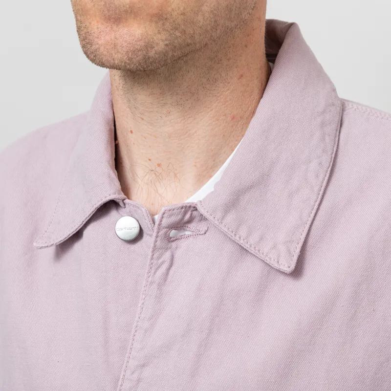 Carhartt WIP Walter Chore Coat Pink Fog Garment Dyed-6