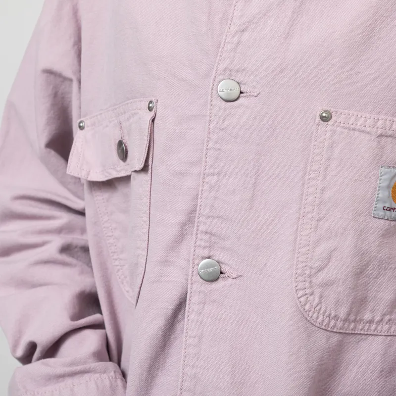 Carhartt WIP Walter Chore Coat Pink Fog Garment Dyed-11