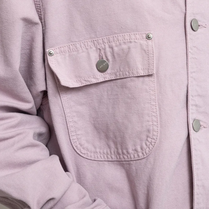 Carhartt WIP Walter Chore Coat Pink Fog Garment Dyed-8