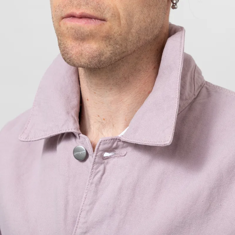 Carhartt WIP Walter Chore Coat Pink Fog Garment Dyed-7