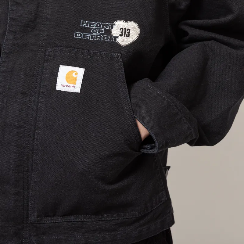 Carhartt WIP OG Arcan Graphic Jacket Black Heavy Stone Wash-9
