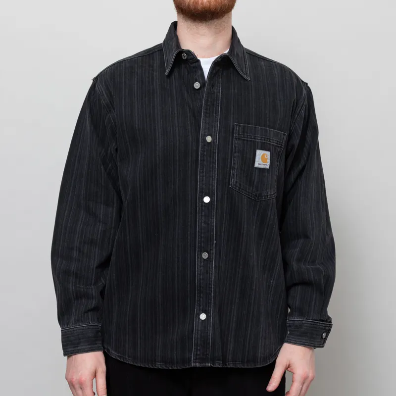 Carhartt WIP Rylan Shirt Jac Black Stone Washed-1