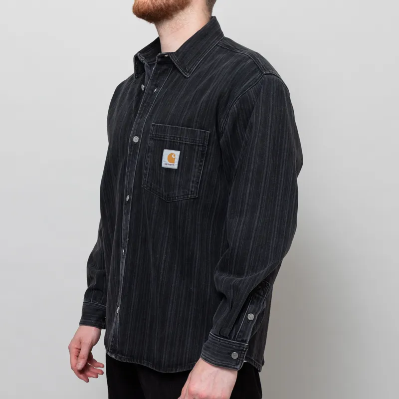 Carhartt WIP Rylan Shirt Jac Black Stone Washed-2