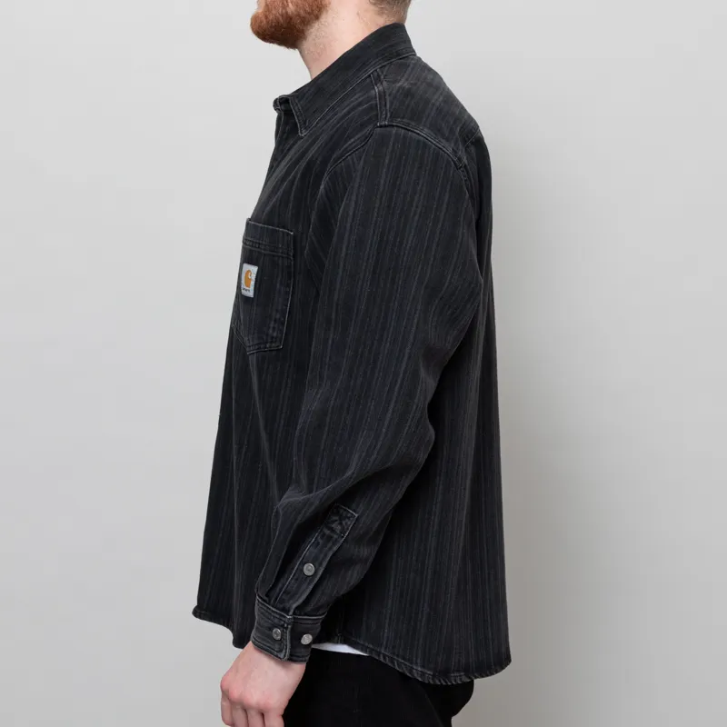 Carhartt WIP Rylan Shirt Jac Black Stone Washed-3