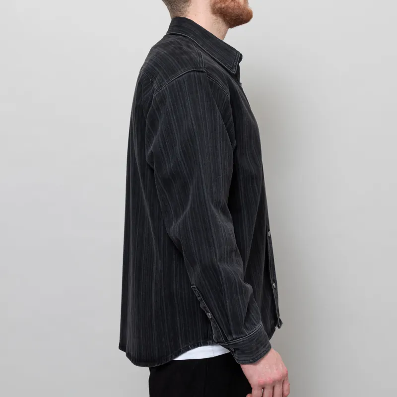Carhartt WIP Rylan Shirt Jac Black Stone Washed-5