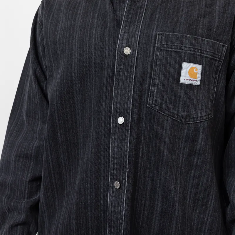 Carhartt WIP Rylan Shirt Jac Black Stone Washed-7
