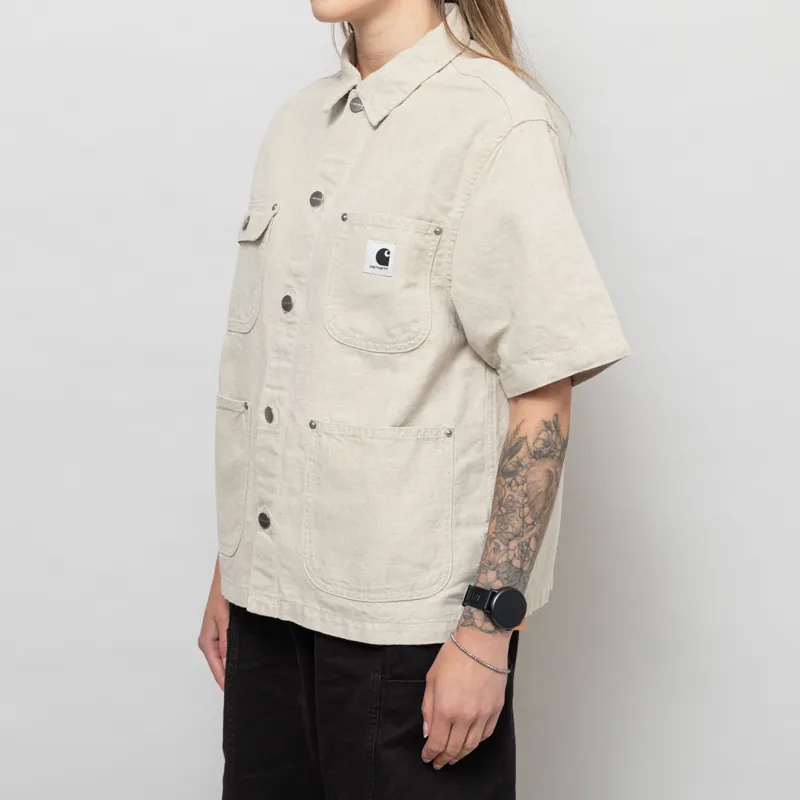 Carhartt WIP Womens Michigan Shirt Natural Rinsed-1