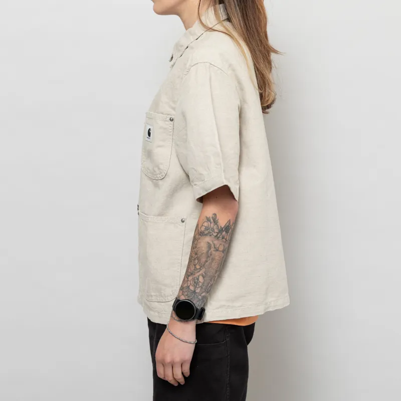 Carhartt WIP Womens Michigan Shirt Natural Rinsed-2