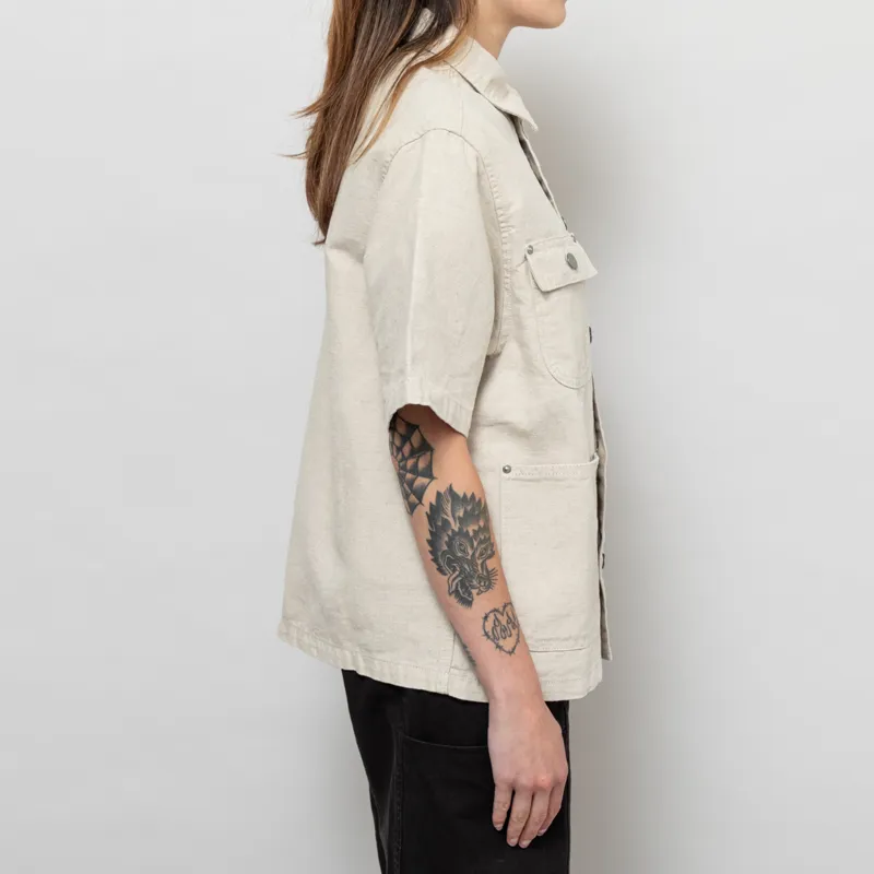 Carhartt WIP Womens Michigan Shirt Natural Rinsed-4