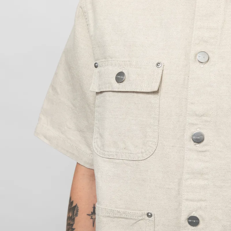 Carhartt WIP Womens Michigan Shirt Natural Rinsed-8