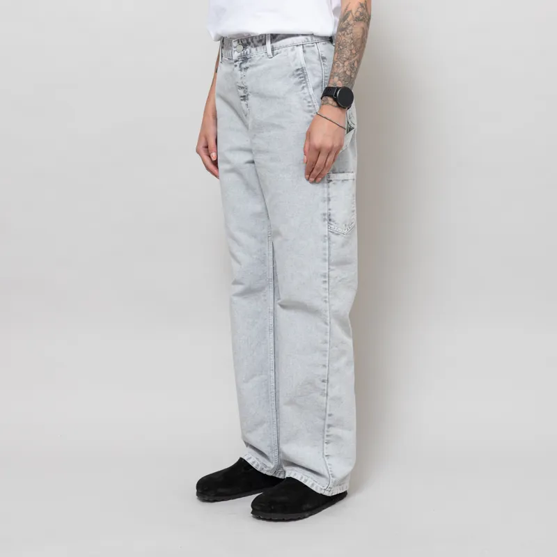 Carhartt WIP Womens Pierce Pant Straight Black Chalk Wash-1