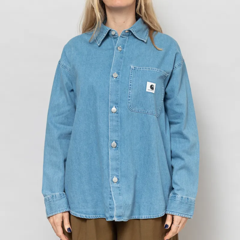 Carhartt WIP Womens Long Sleeve Marly Shirt Blue Bleached