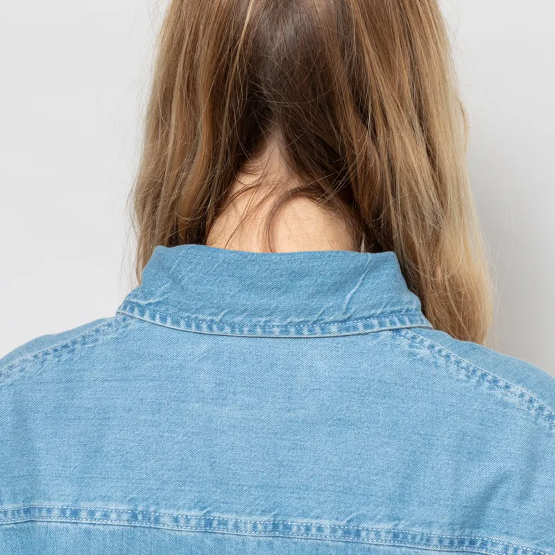 Carhartt WIP Womens Long Sleeve Marly Shirt Blue Bleached-7