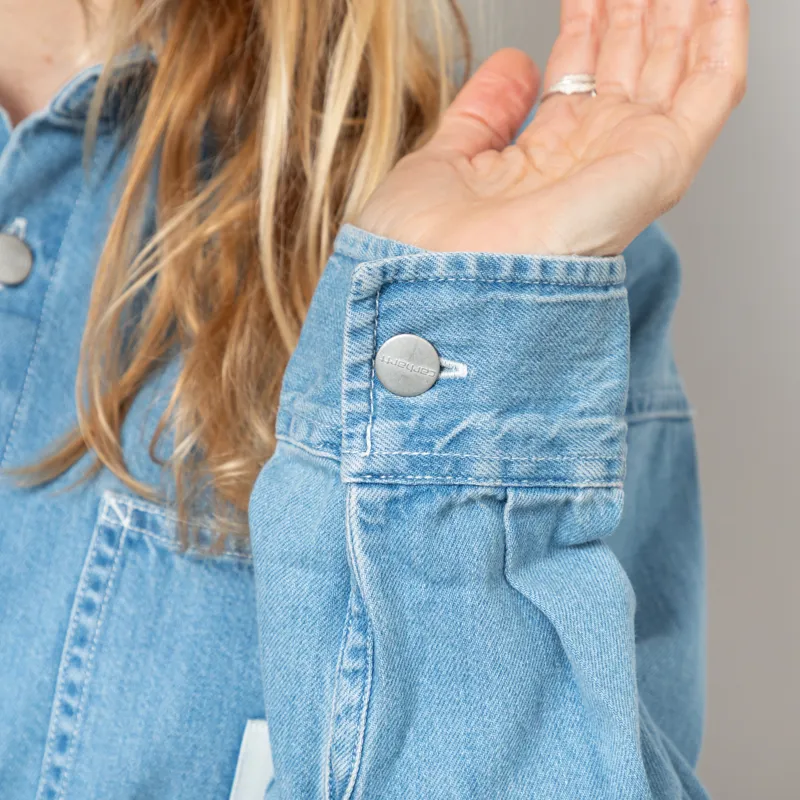 Carhartt WIP Womens Long Sleeve Marly Shirt Blue Bleached-9
