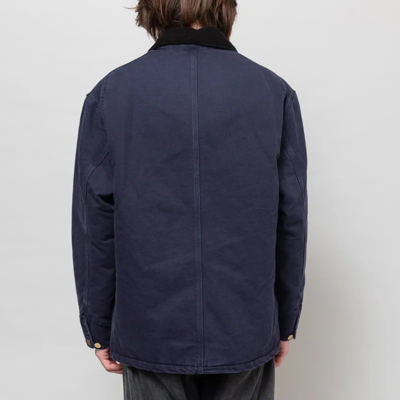 Carhartt WIP OG Chore Coat Dark Navy Black Stone Canvas-4