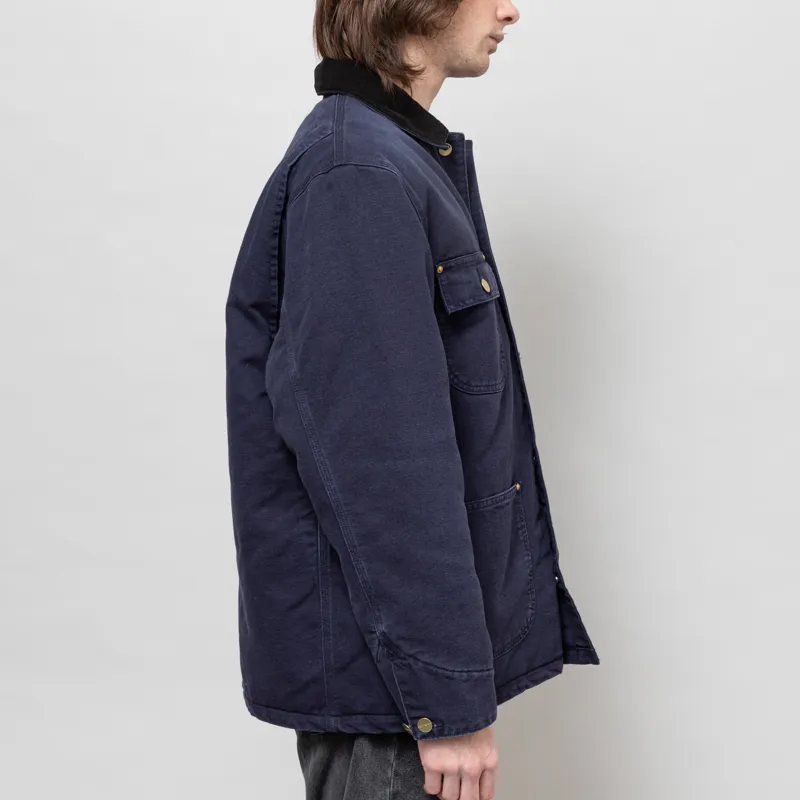 Carhartt WIP OG Chore Coat Dark Navy Black Stone Canvas-5